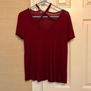 Strappy Maroon Shirt